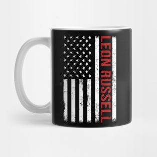 Graphic Leon Russell Proud Name US American Flag Birthday Gift Mug